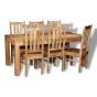 Light Mango Wood 180cm Dining Table & 6 Wooden Chairs