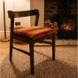 Oslo Rust Orange Velvet Oak Dining Chair - In Stock