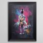 Girl With Bear Graffiti Framed Art - In Stock
