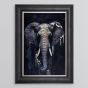 Golden Elephant Framed Art - In Stock