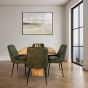 Light Dakota 120cm Cube Dining Table & 4 Henley Velvet Dining Chairs (6 Colours) - In Stock