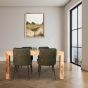 Light Dakota 160cm Dining Table & 4 Henley Velvet Chairs (7 Colours) - In Stock