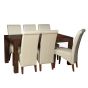 Mango Wood 160cm Dining Table & 6 Rollback Chairs
