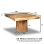 Light Mango Wood 120cm Cube Dining Table - In Stock
