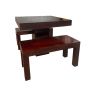 Mango Dark 90cm Cube Dining Table & 2 Mango Wood Benches