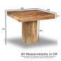 Mango Wood 90cm Cube Dining Table - In Stock