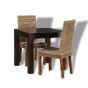Mango Wood 80cm Dining Table & 2 Rattan Dining Chairs