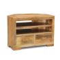Light Mango Wood Corner TV Unit