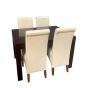 Mango Wood 120cm Dining Table & 4 Rollback Dining Chairs