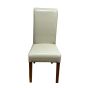 Cream Leather Rollback Dining Chair