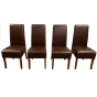 Set of 4 Antique Brown Leather Madrid Dining Chair (T45)