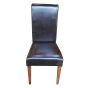 Black Leather Rollback Dining Chair