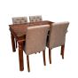 Jali 120cm Dining Table & 4 Milan Button Dining Chairs
