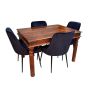 Jali 120cm Dining Table & 4 Henley Velvet Dining Chairs