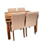 Jali Light 120cm Dining Table & 4 Milan Dining Chair