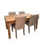 Jali Natural 160cm DIning Table & 4 Milan Button DIning Chairs