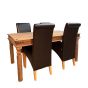 Jali Natural 160cm Dining Table & 4 Rollback DIning Chairs