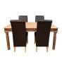 Jali Natural 160cm DIning Table & 4 Rollback DIning Chairs