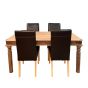 Jali Natural 160cm Dining Table & 4 Barcelona Dining Chairs