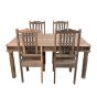 Jali Mango - Natural 160cm Dining Table & 4 Jali Dining Chairs - Due 27th April 