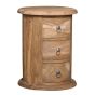 Jali Sheesham - 3 Drawer Drum-Natural- Last One Remaining 