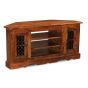 Jali Sheesham - 114cm Corner TV Unit -Honey