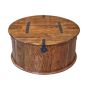 Jali Mango - Honey Round Trunk Coffee Table - In Stock 