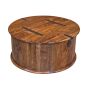 Jali Mango - Honey Round Trunk Coffee Table - In Stock 