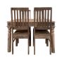 Jali Natural 120cm Dining Table & 4 Jali Natural Dining Chairs