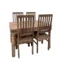 Jali Natural 120cm Dining Table & 4 Jali Natural Dining Chairs