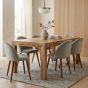 Light Dakota 180cm Dining Table & 6 Zena Dining Chairs (2 Colours) - In Stock