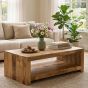 Light Dakota Mango Wood 110cm Open Coffee Table