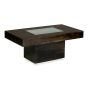 Mango Wood Walnut 115cm Glass Topped Coffee Table