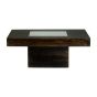 Mango Wood Walnut 115cm Glass Topped Coffee Table