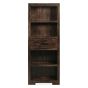 Mango Wood Walnut 65cm 1 Drawer Bookcase