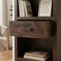 Mango Wood Walnut 65cm 1 Drawer Bookcase