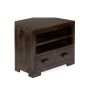 Mango Wood Walnut 85cm Corner TV Unit
