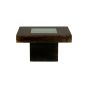 Mango Wood Walnut 85cm Glass Topped Coffee Table
