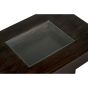 Mango Wood Walnut 85cm Glass Topped Coffee Table