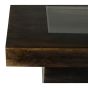 Mango Wood Walnut 85cm Glass Topped Coffee Table