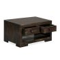 Mango Wood Walnut 90cm 2 Drawer Coffee Table