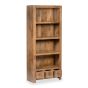 Oak Dakota Mango Wood 76cm 3 Drawer Bookcase