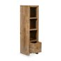Oak Dakota Mango Wood Slim Drawer 40cm Bookcase
