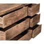 Oak Stain Scandi Mango 115cm 6 Drawer Sideboard - In Stock
