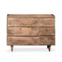 Oak Stain Scandi Mango 115cm 6 Drawer Sideboard - In Stock