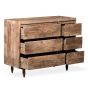 Oak Stain Scandi Mango 115cm 6 Drawer Sideboard - In Stock