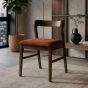 Oslo Rust Orange Velvet Oak Dining Chair