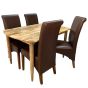 Scandi Mango 130cm Dining Table and 4 Rollback Chairs