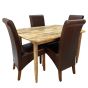 Scandi Mango 130cm Dining Table and 4 Rollback Chairs