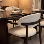 Scandi Cream Boucle Oak Dining Chair - Dark Leg - In Stock